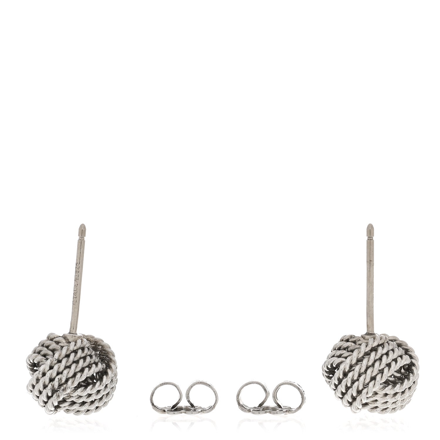 Tiffany Sterling Silver Twist Knot Earrings 3 of 4