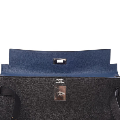 Hermes Togo Verso Kelly Retourne 35 Black Bleu Agate 14 of 40