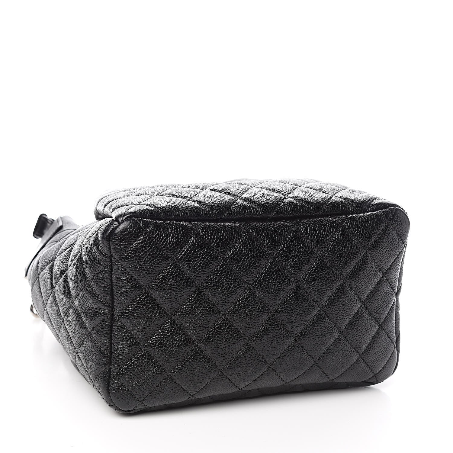 Chanel Grained Calfskin Quilted CC Chain Bucket Drawstring Bag Black 4 of 11