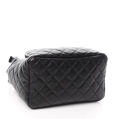 Chanel Grained Calfskin Quilted CC Chain Bucket Drawstring Bag Black 4 of 11