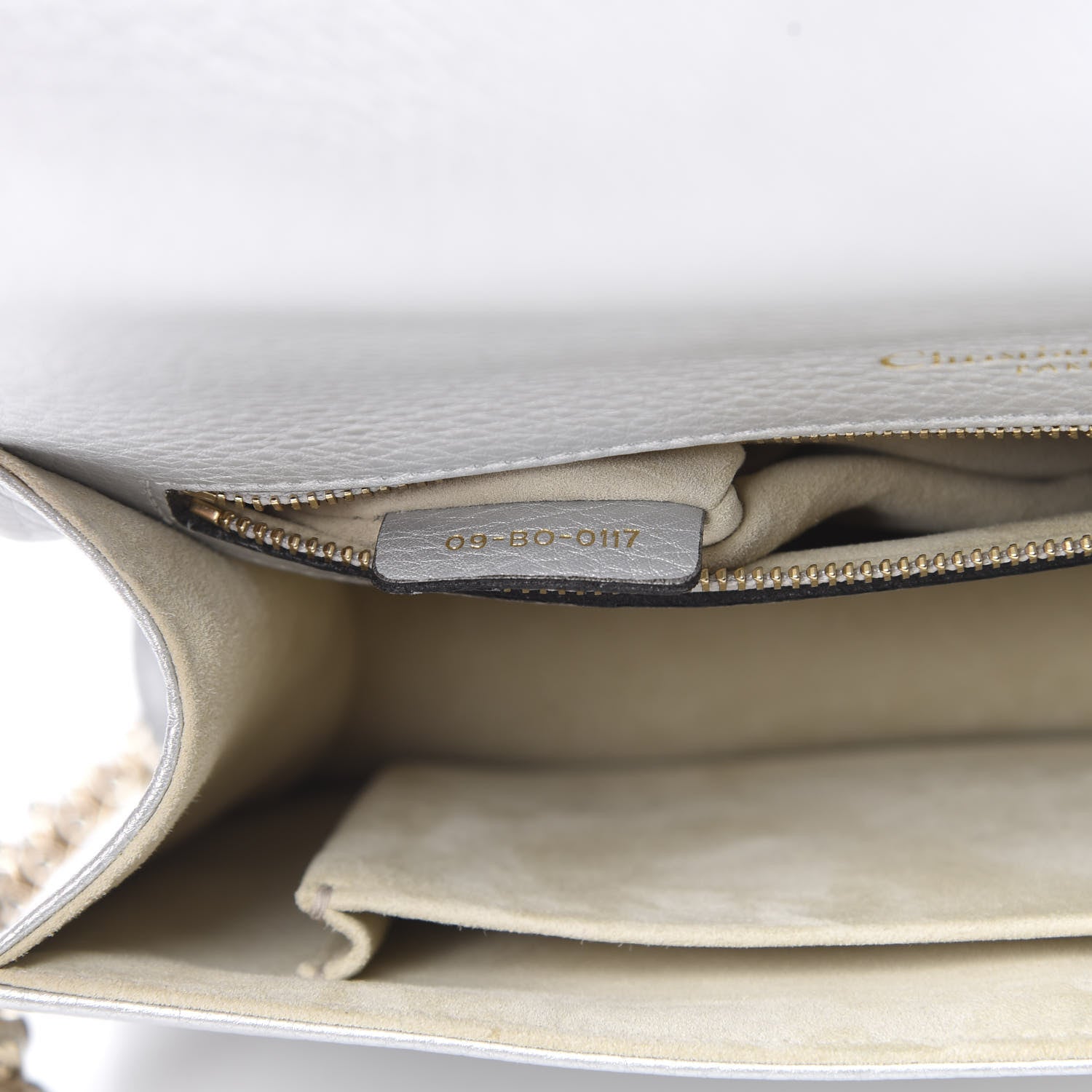 Christian Dior Metallic Grained Calfskin Medium Diorama Flap Bag Silver 8 of 17