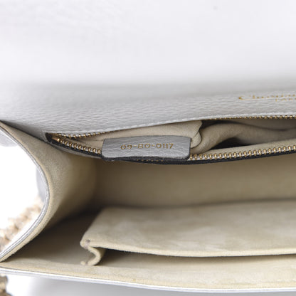 Christian Dior Metallic Grained Calfskin Medium Diorama Flap Bag Silver 8 of 17