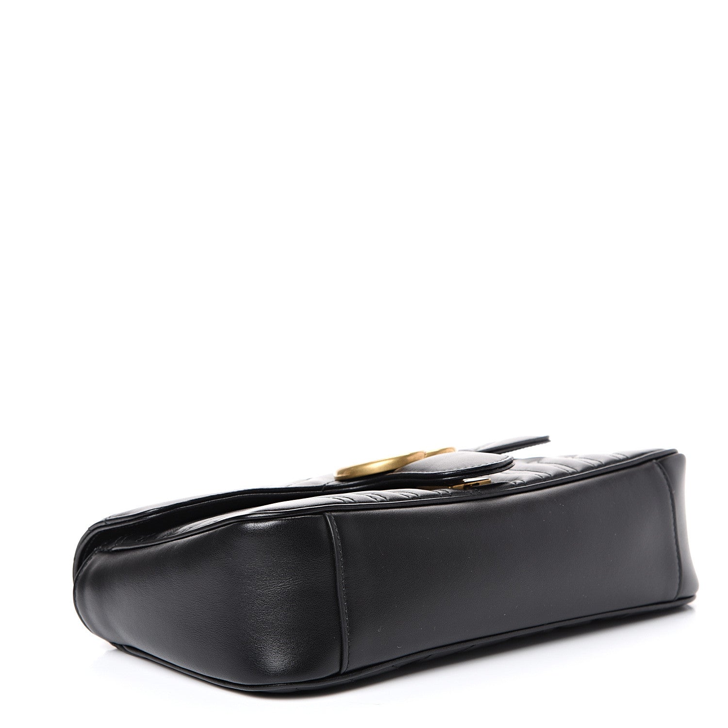 Gucci Calfskin Matelasse Small GG Marmont Shoulder Bag Black 3 of 9