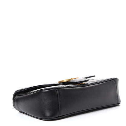 Gucci Calfskin Matelasse Small GG Marmont Shoulder Bag Black 3 of 9