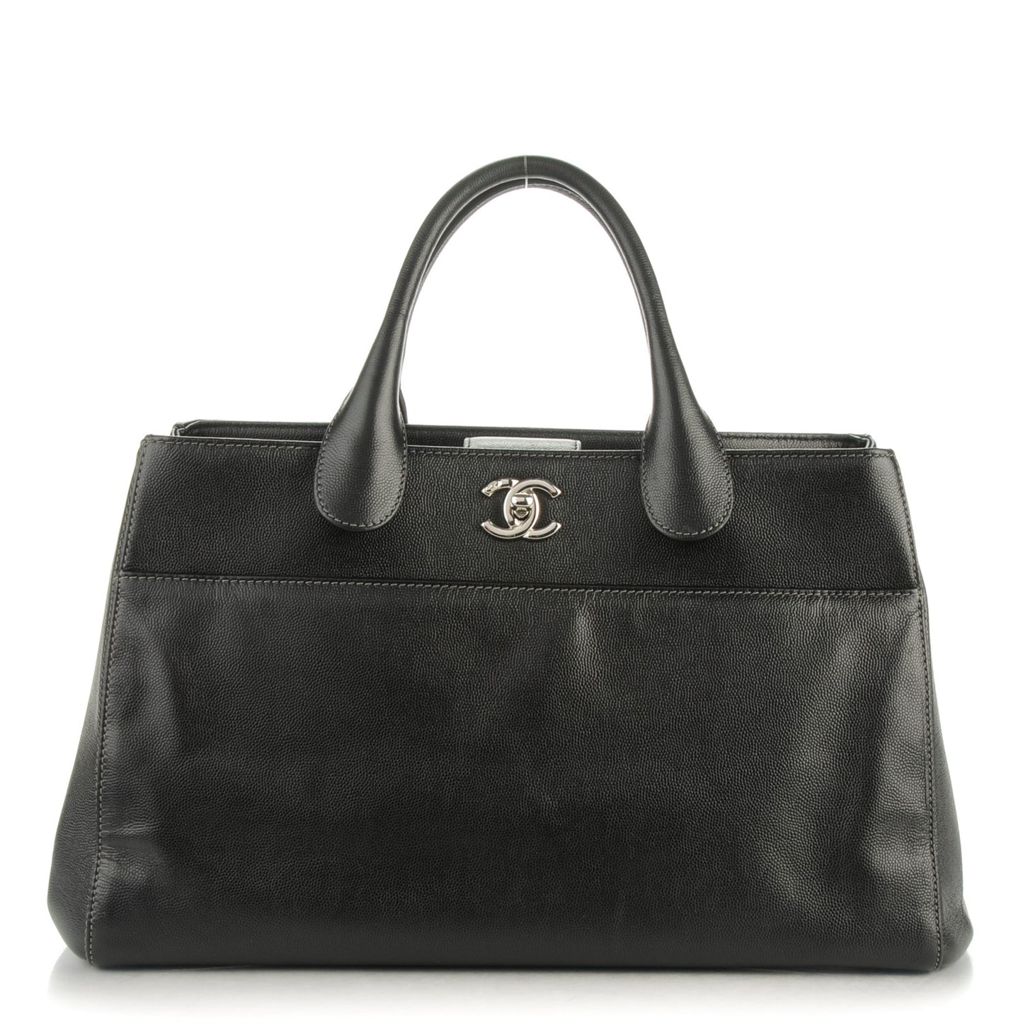 Caviar Medium Cerf Executive Shopper Tote Black