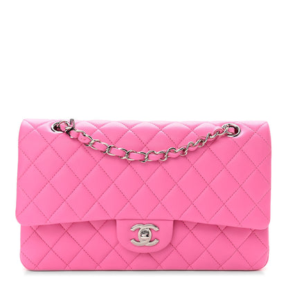 Chanel Lambskin Quilted Medium Double Flap Neon Pink 1 of 10