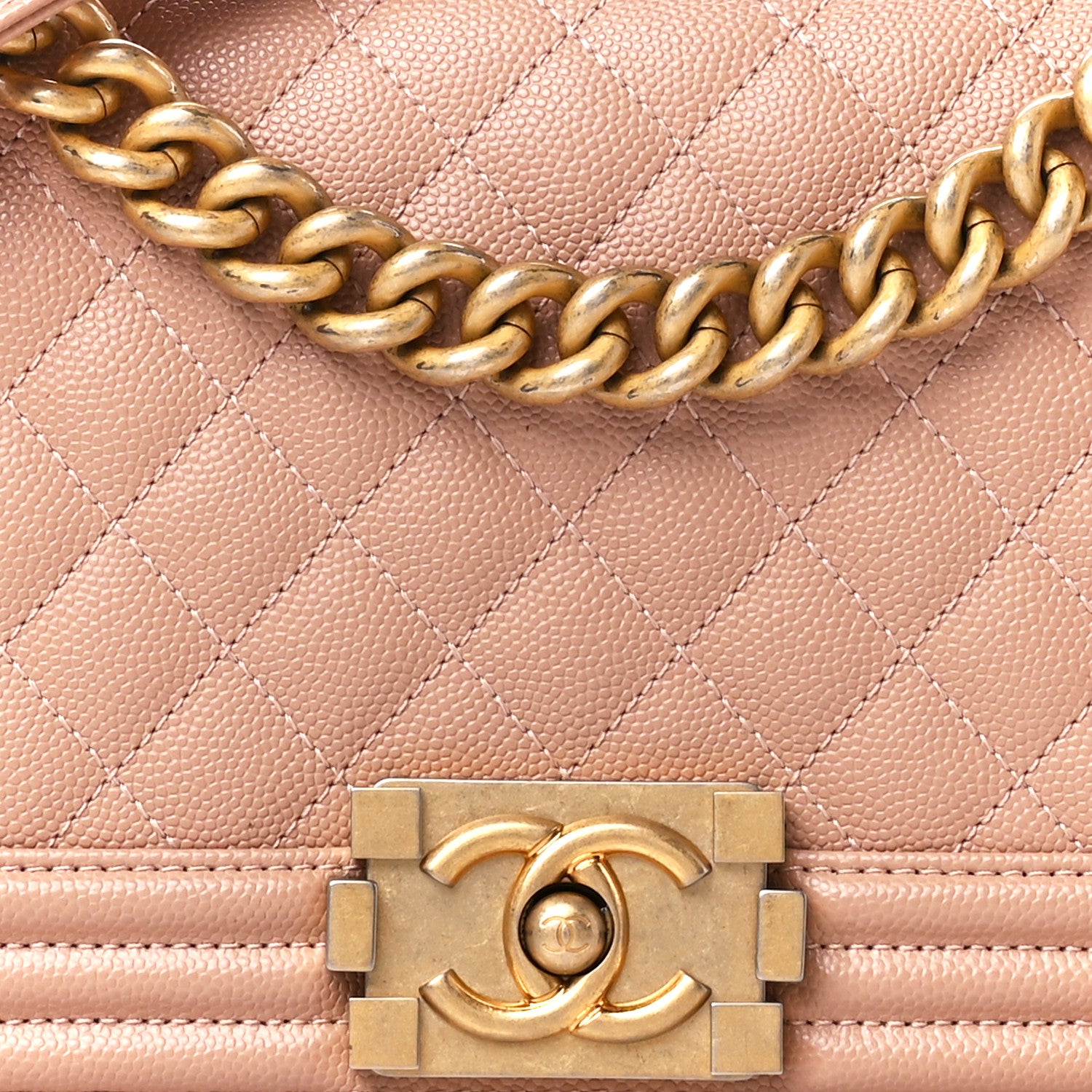 Chanel Caviar Quilted Medium Boy Flap Beige 8 of 10