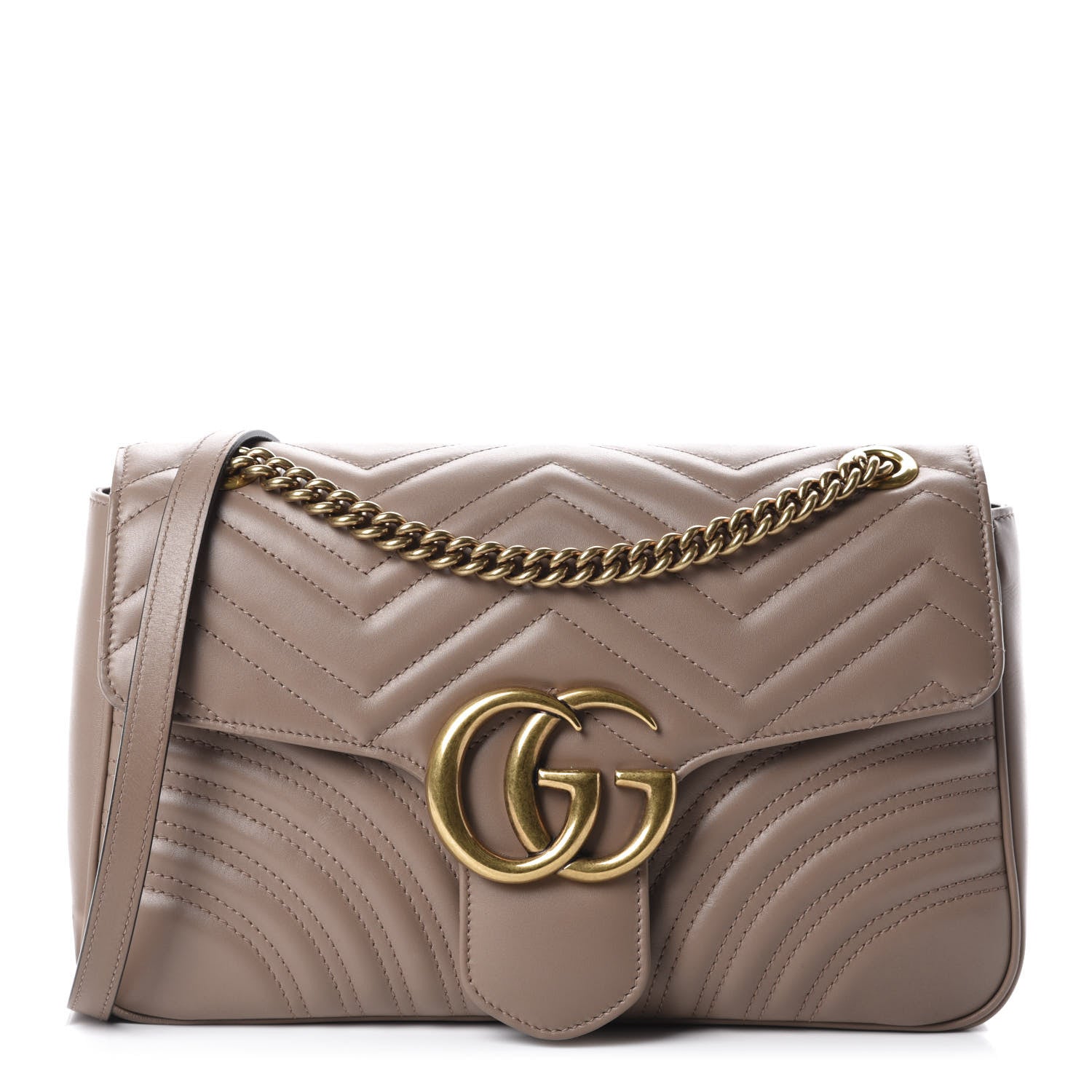 Gucci Calfskin Matelasse Medium GG Marmont Shoulder Bag Porcelain Rose 1 of 10