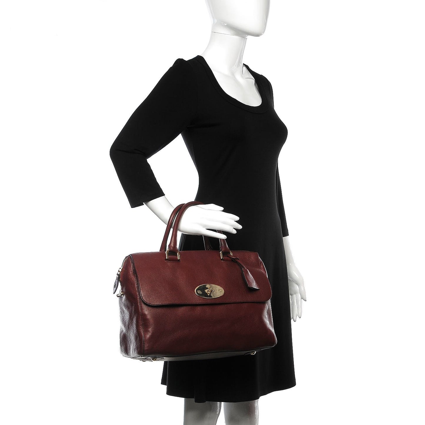 Pebbled Calfskin Medium Del Rey Satchel Black Forest