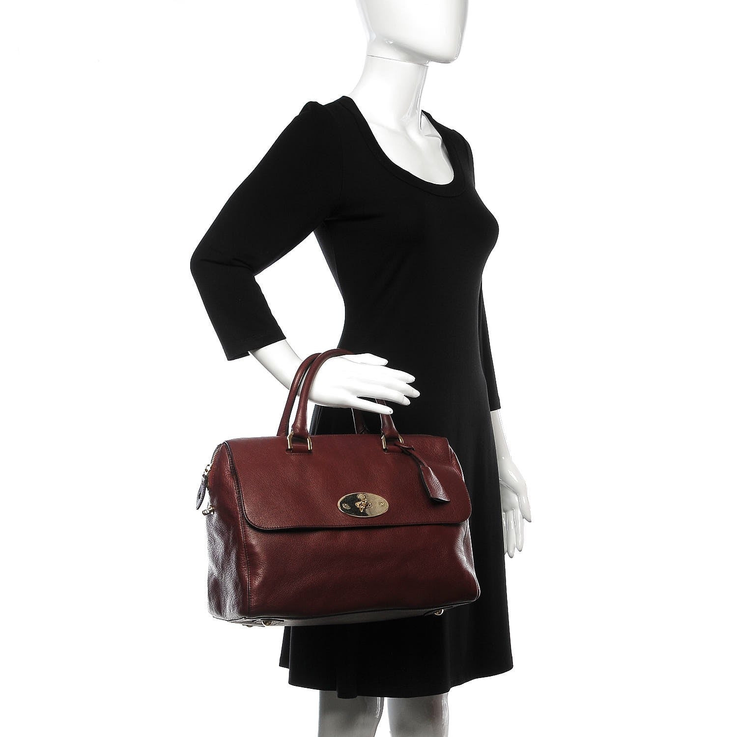 Mulberry Pebbled Calfskin Medium Del Rey Satchel Black Forest 2 of 13