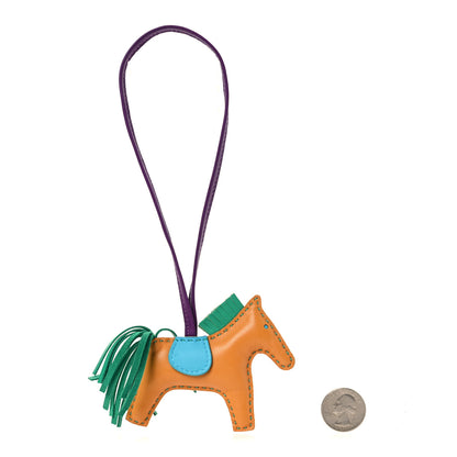 Hermes Milo Lambskin Grigri Rainbow Reversible Rodeo Bag Charm PM Rose Jaipur Bleu Aztec Menthe Anemone 2 of 4