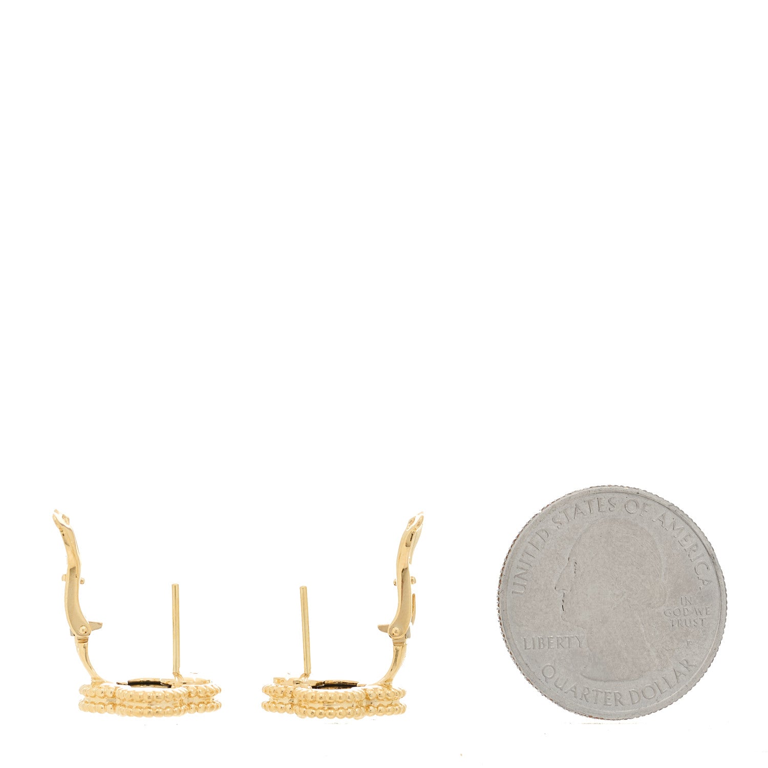 Van Cleef & Arpels 18K Yellow Gold Black Onyx Vintage Alhambra Earrings 4 of 6