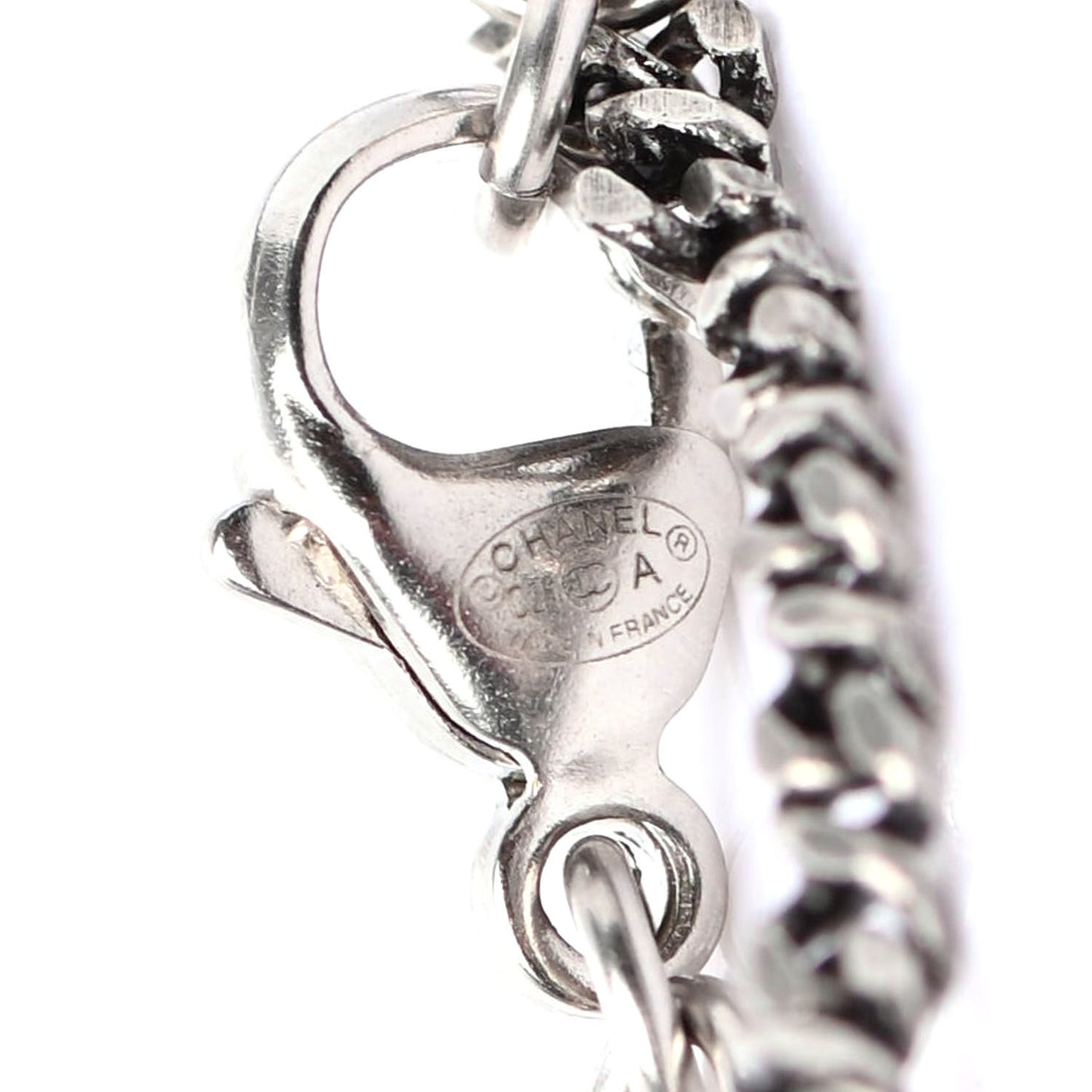 Ruthenium Pearl Crystal CC Bracelet Silver