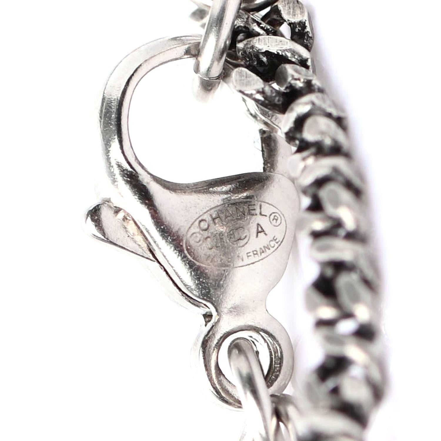 Chanel Ruthenium Pearl Crystal CC Bracelet Silver 4 of 4