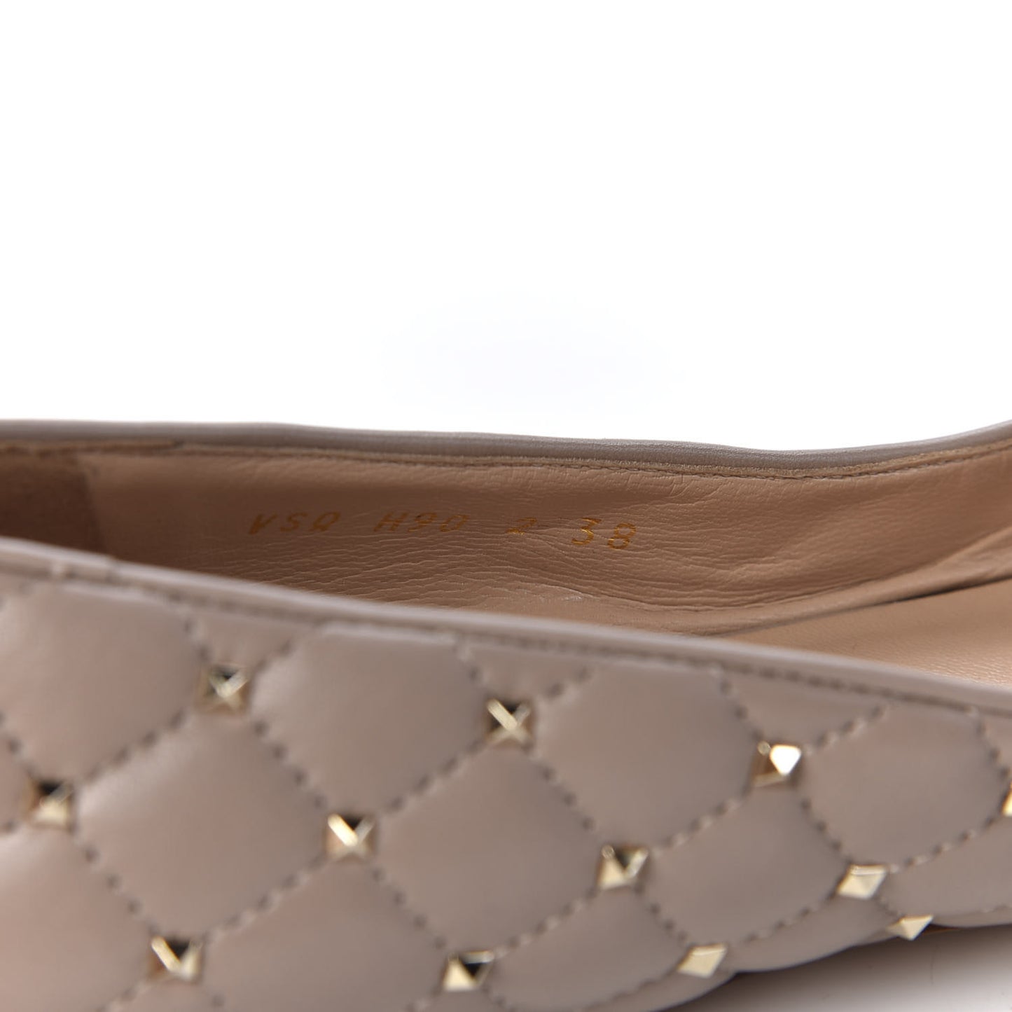 Nappa Rockstud Spike Ballerina Flats 38 Poudre
