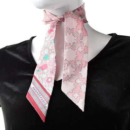 Hermes Silk Tapis Persans Twilly Rose Vert De Eau Creme 2 of 5