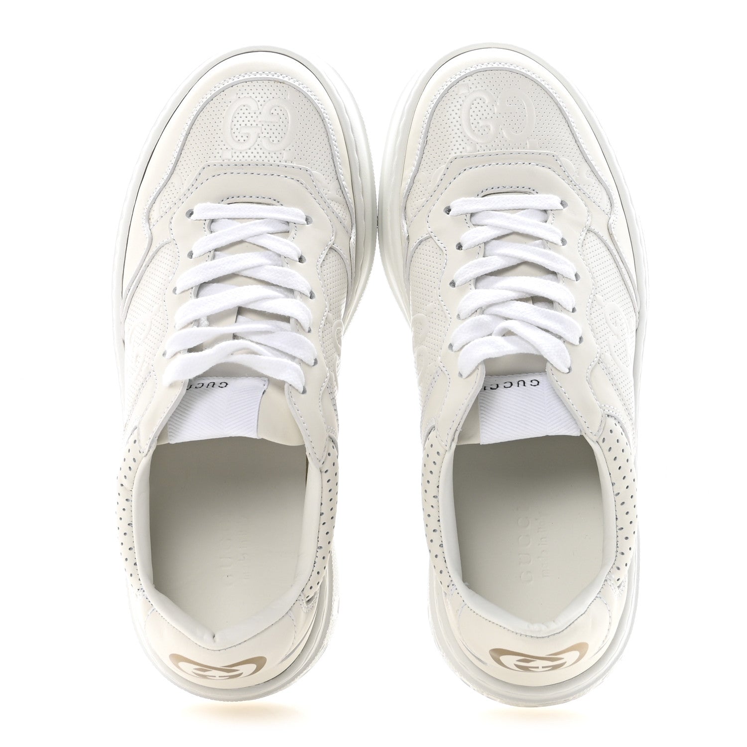 Gucci Calfskin GG Tennis Embossed Perforated Womens Platform 55mm