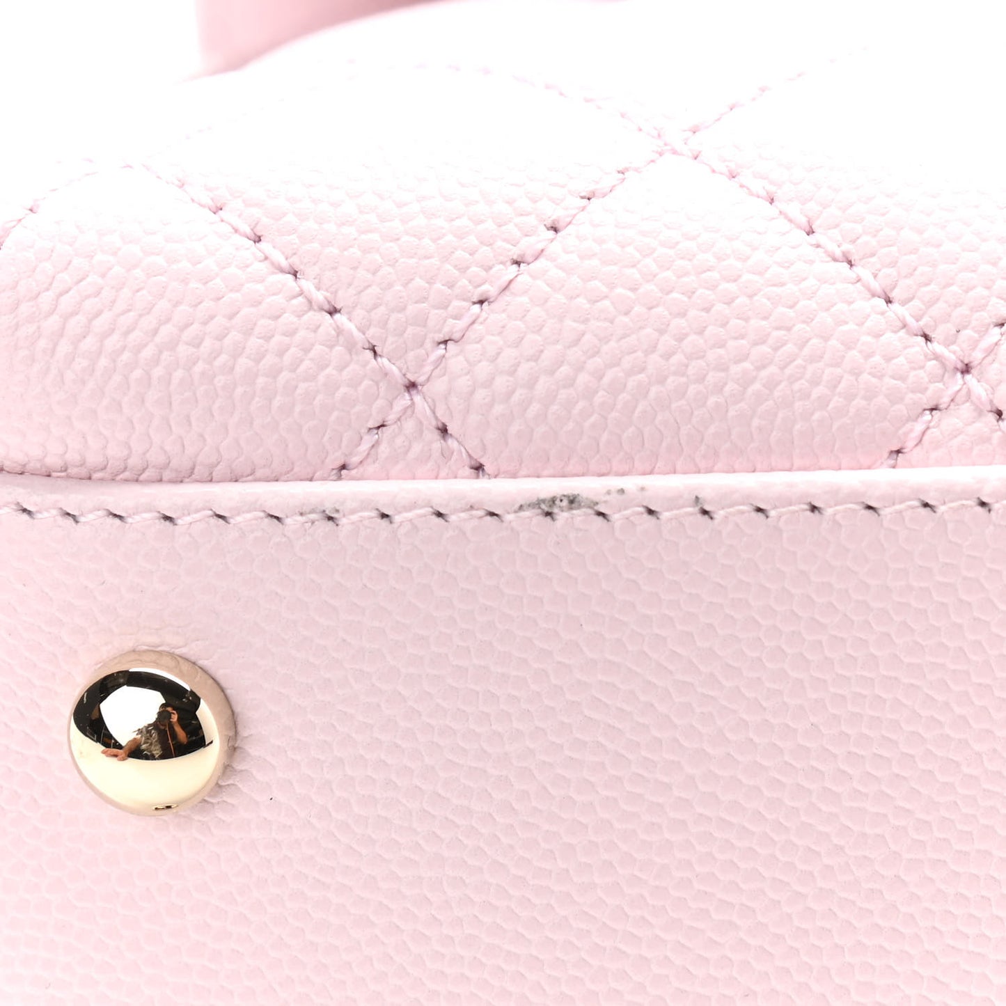 Caviar Quilted Mini Coco Handle Flap Light Pink