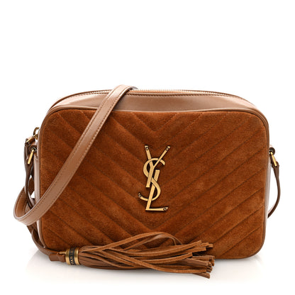 Saint Laurent Suede Matelasse Monogram Lou Camera Bag Cinnamon 1 of 10