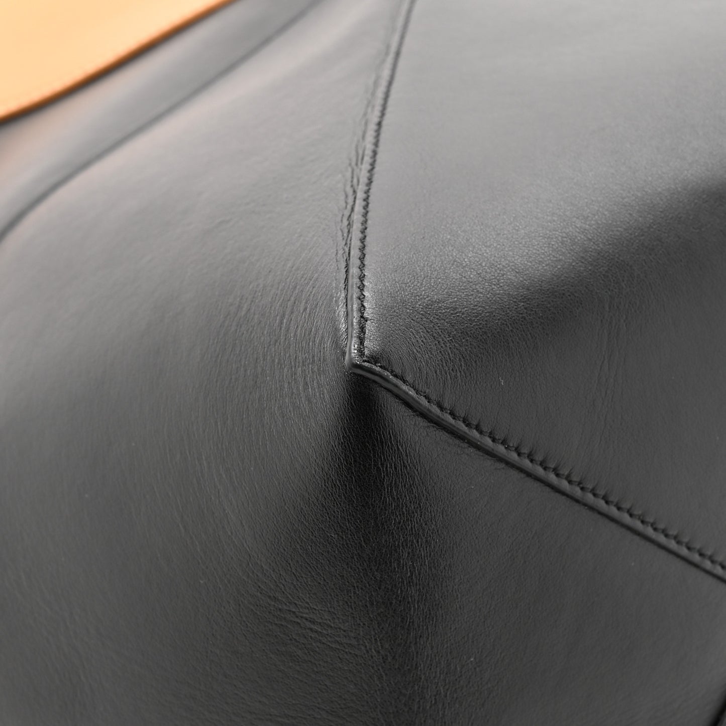 Shiny Calfskin Large  Puzzle Fold Tote Warm Desert Black