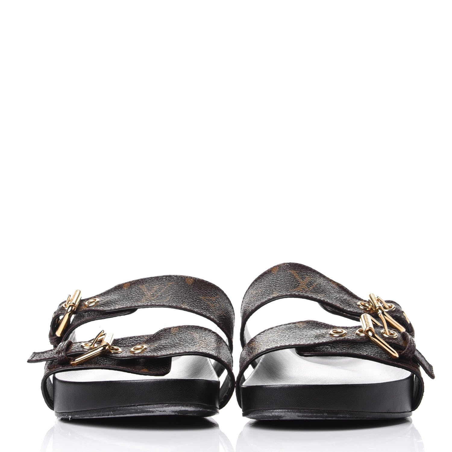 Louis Vuitton Monogram Bom Dia Mule Sandals 36 Black 2 of 10