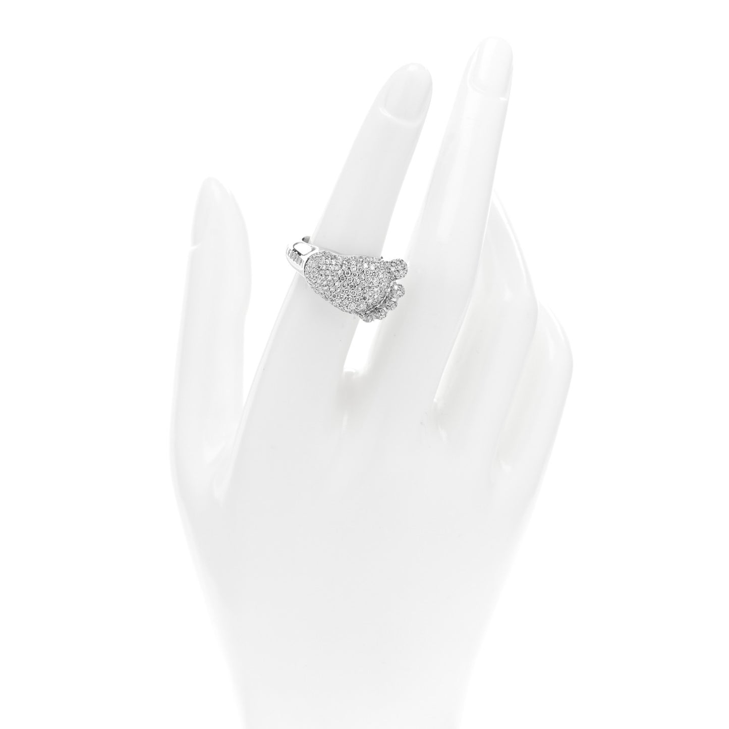 18K White Gold Diamond Baby Foot Ring 53 6.25