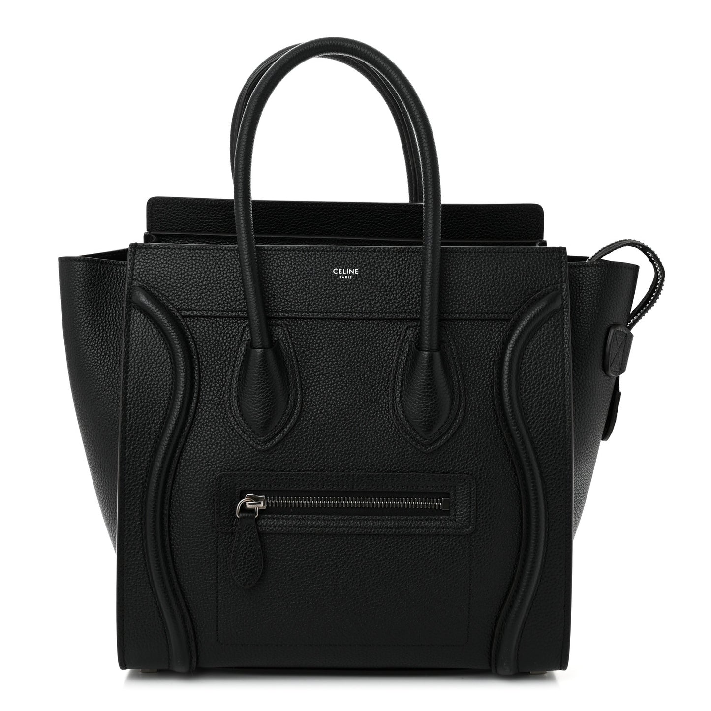 Drummed Calfskin Micro Luggage Black