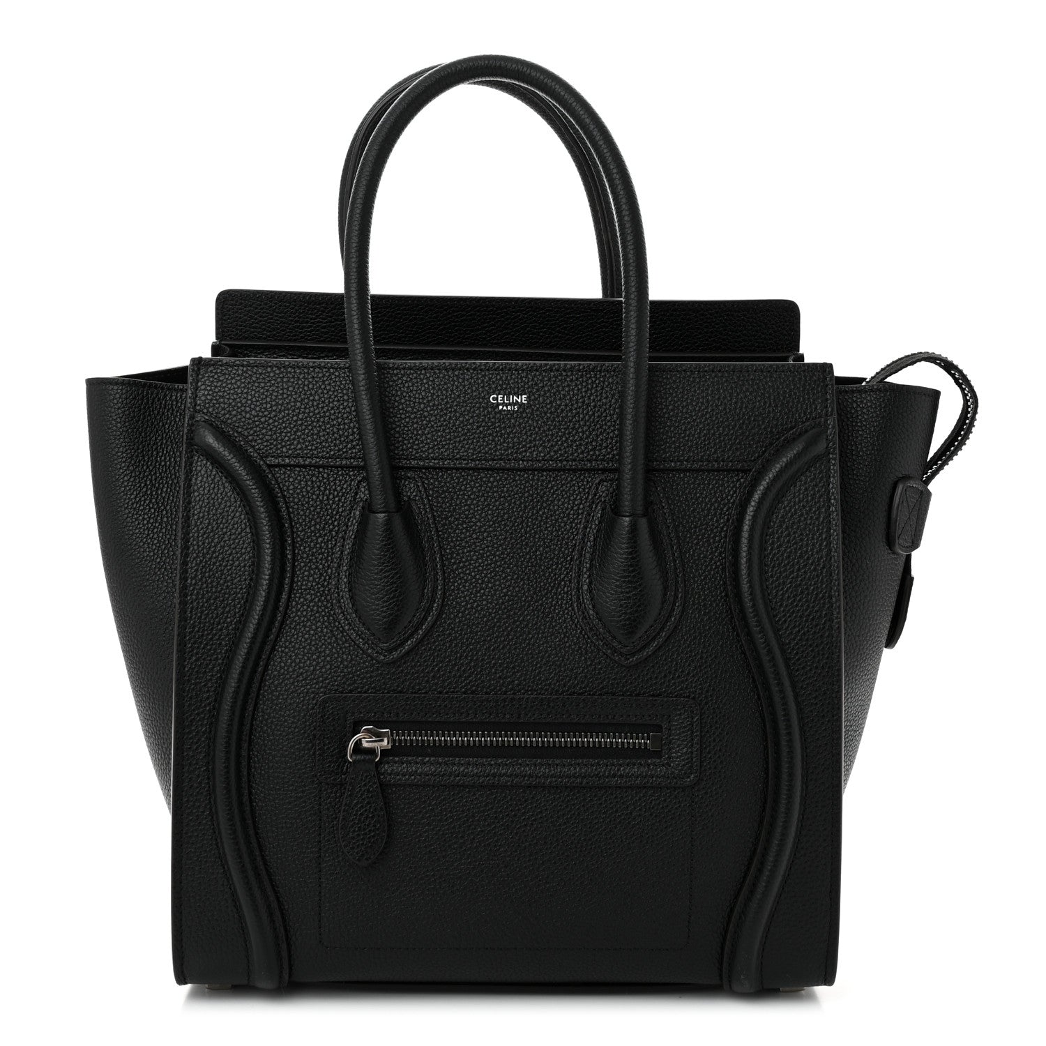 Celine Drummed Calfskin Micro Luggage Black 1 of 10
