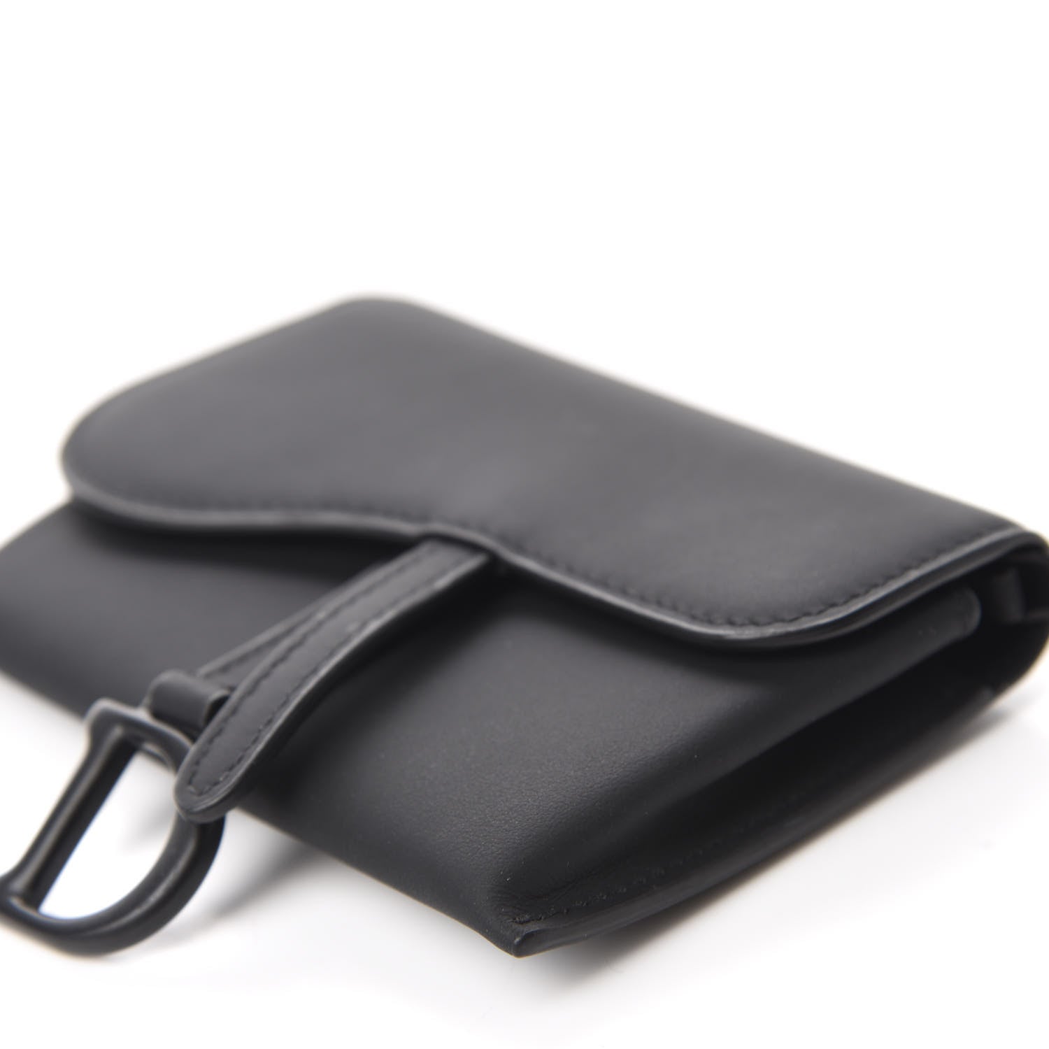Christian Dior Ultra Matte Calfskin Nano Saddle Chain Pouch Black 7 of 11