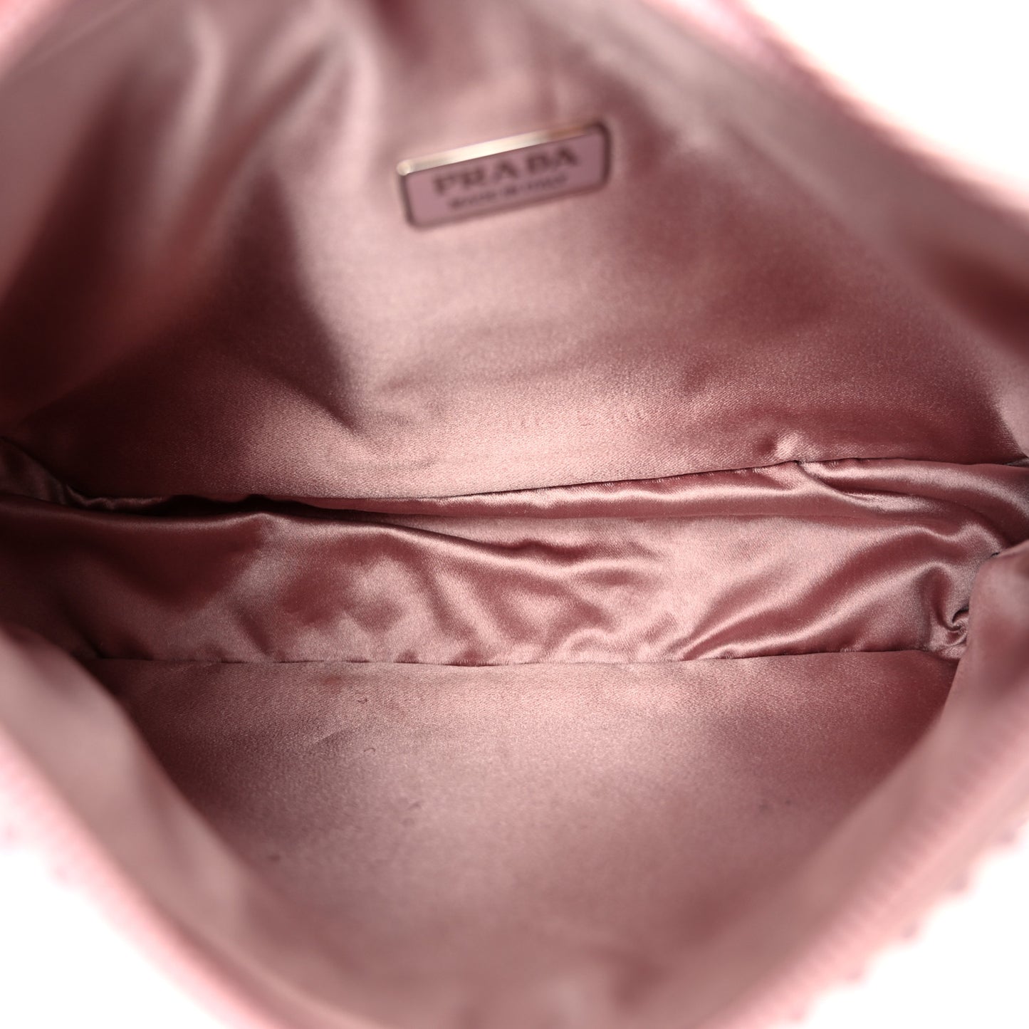 Satin Crystal Mini Re-Edition 2000 Bag Alabastro