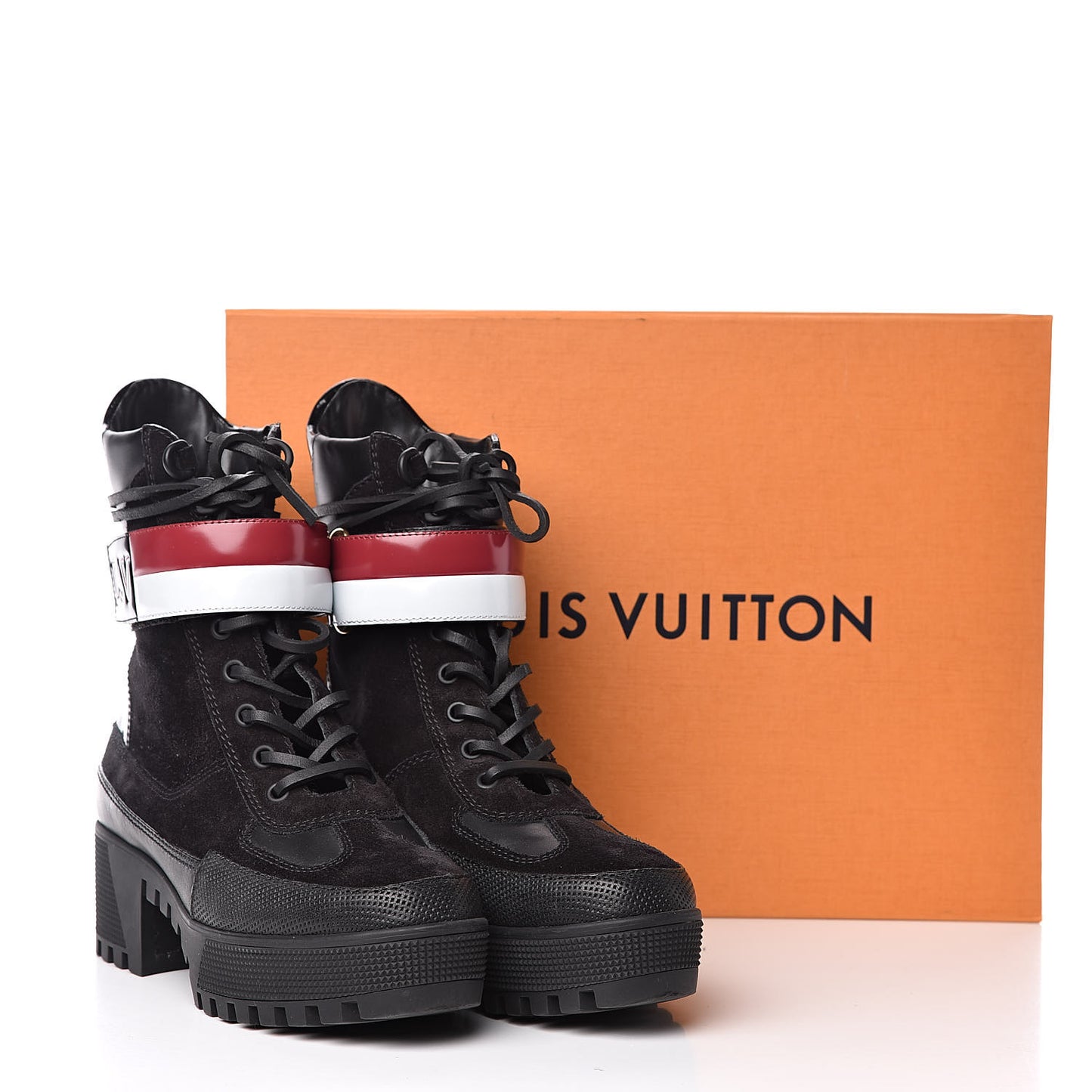 Suede Calfskin Laureate Platform Desert Boots 37 Black