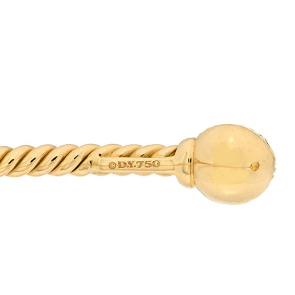 David Yurman 18K Yellow Gold Diamond 6mm Solari Bracelet 3 of 3