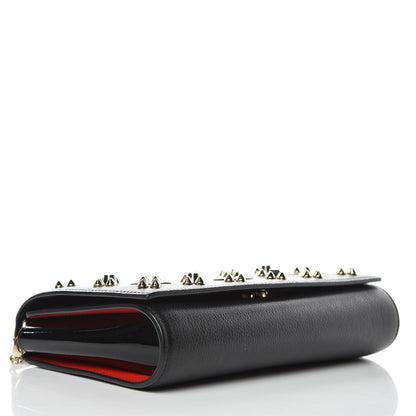 Christian Louboutin Grained Calfskin Spikes Loubinthesky Paloma Wallet On Chain Black Multimetal 4 of 10