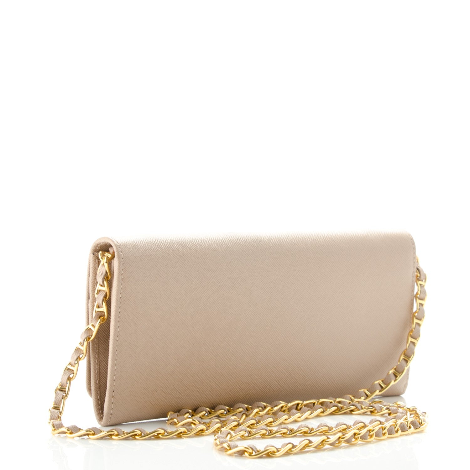 Prada Saffiano Metal Oro Chain Wallet Cammeo 3 of 8