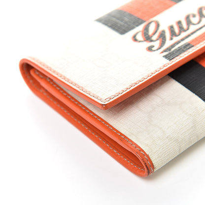 Gucci GG Plus Monogram Web Stripe Joy Card Case Wallet Orange White 13 of 15