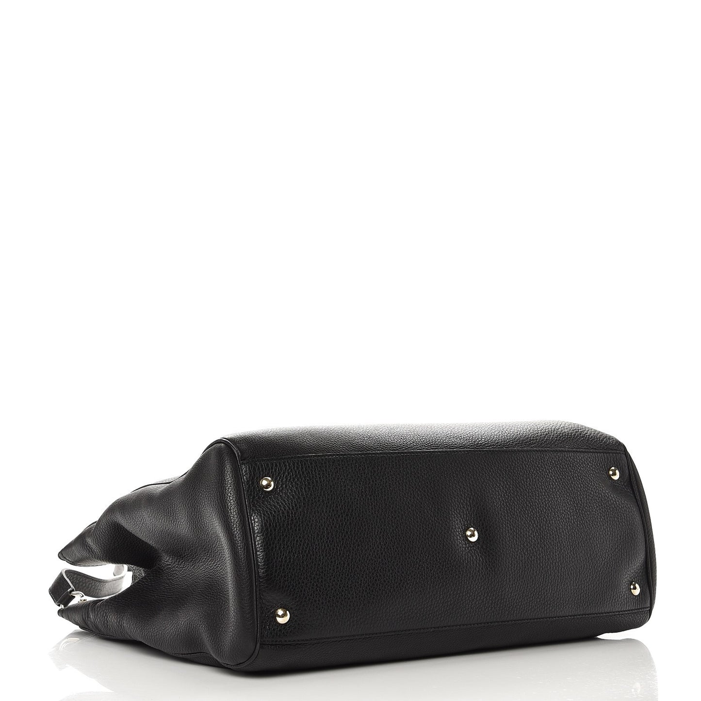 Calfskin Large Bamboo Shopper Tote Black