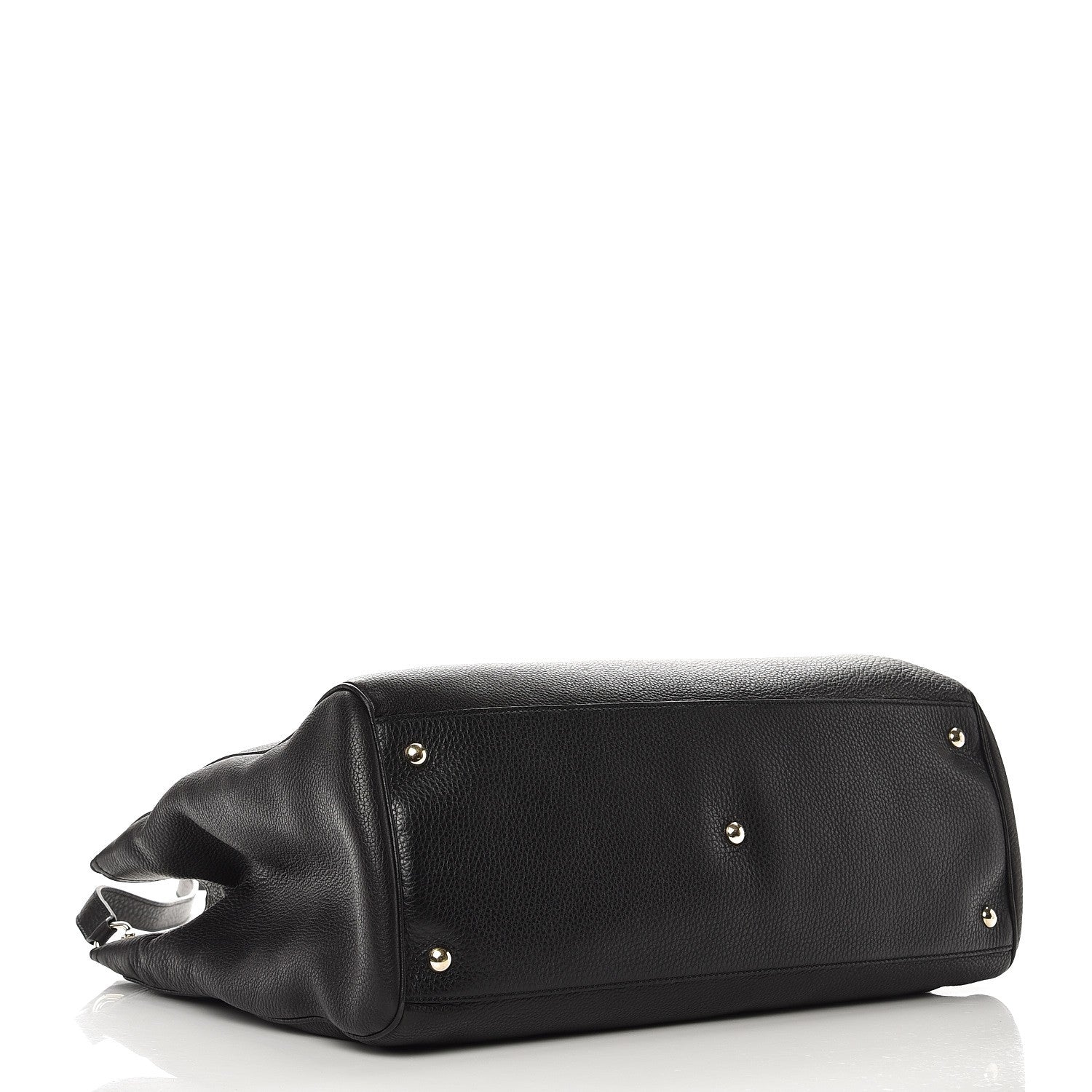 Gucci Calfskin Large Bamboo Shopper Tote Black 5 of 9