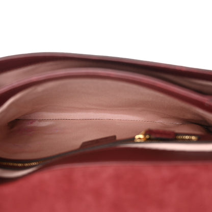 Gucci Suede Medium Arli Flap Shoulder Bag Vintage Bordeaux 5 of 15