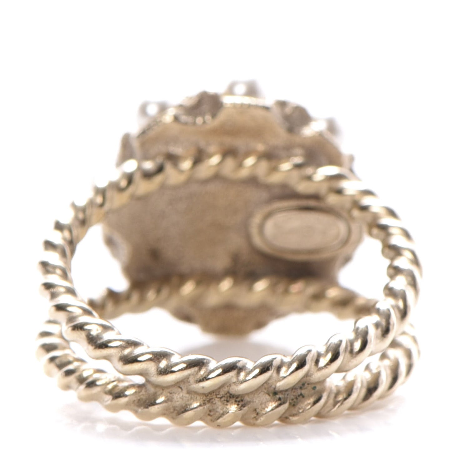 Pearl Crystal CC Ring 52 6 Gold Pearly White