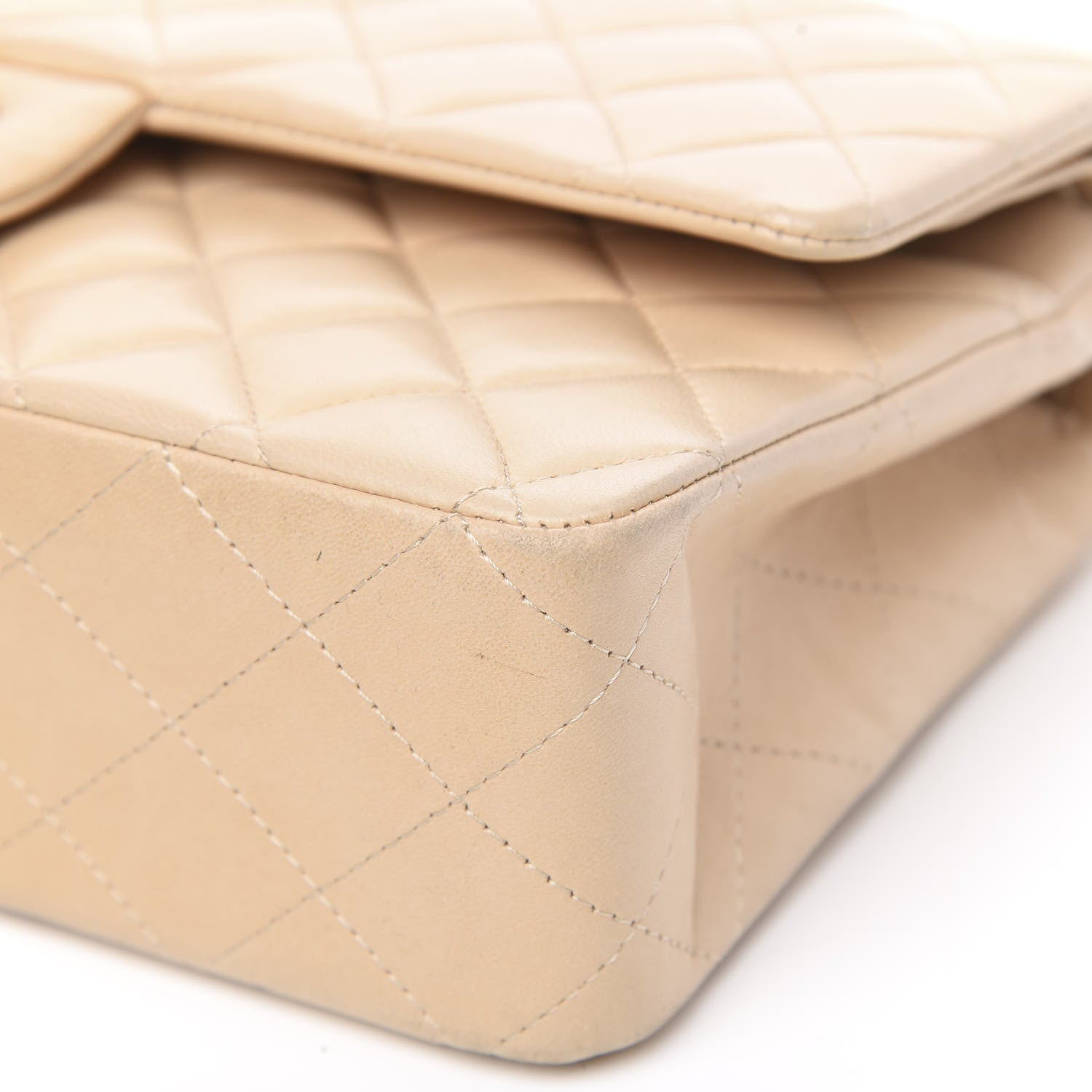 Chanel Lambskin Quilted Medium Double Flap Beige 11 of 16