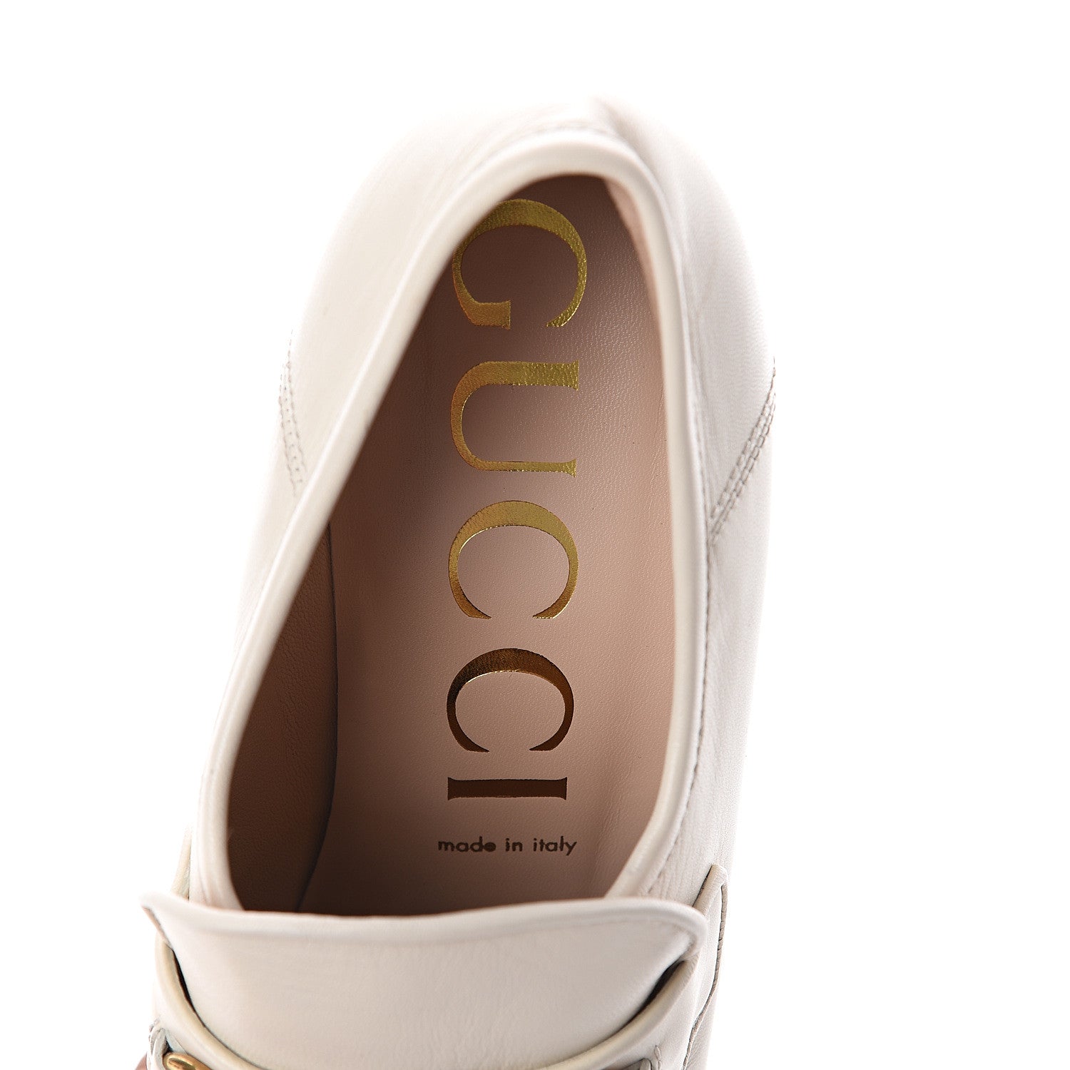 Gucci Malaga Kid Pearl Studded Vegas Platform Loafers 39 Mystic White 5 of 7