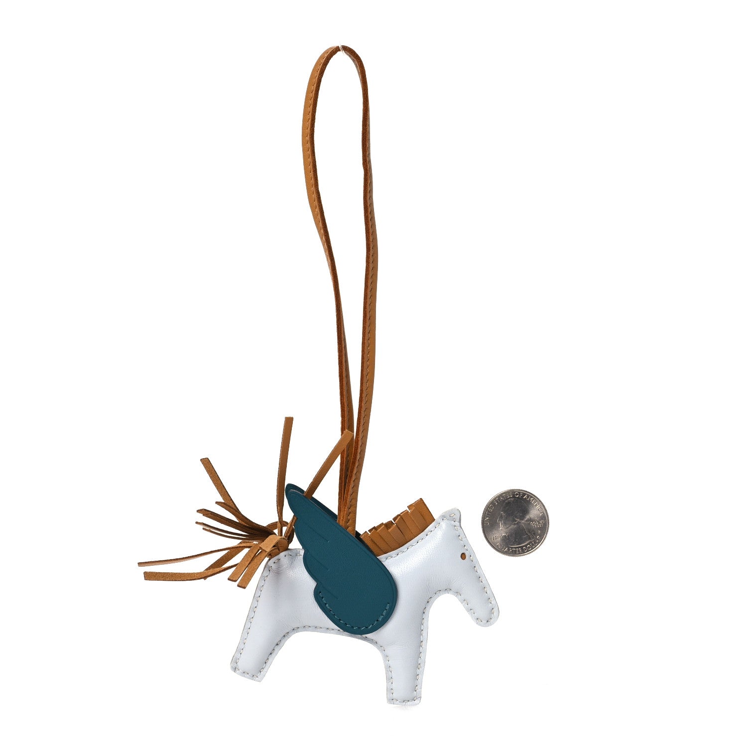 Hermes Milo Lambskin Grigri Rodeo Pegase Horse Bag Charm Bleu Brume Sesame Vert Bosphore 2 of 5