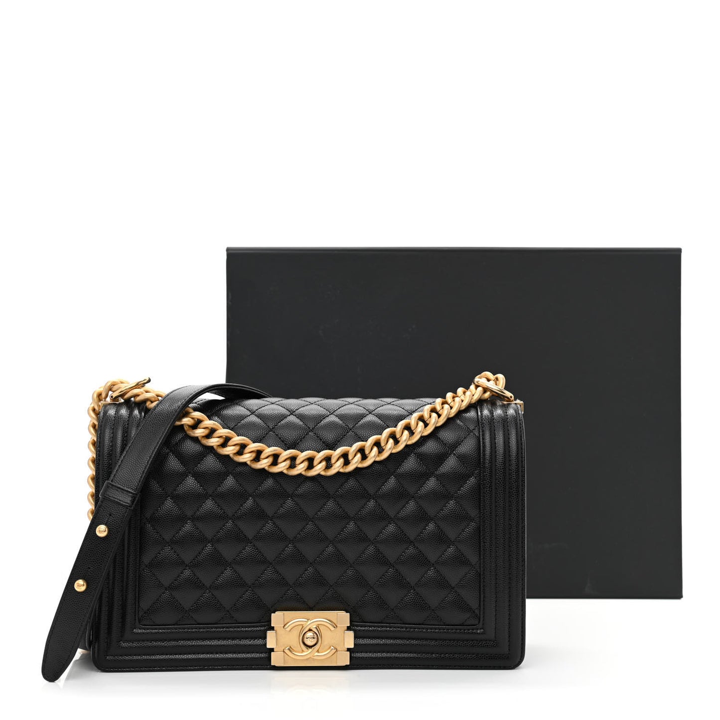 Caviar Quilted New Medium Boy Flap Black