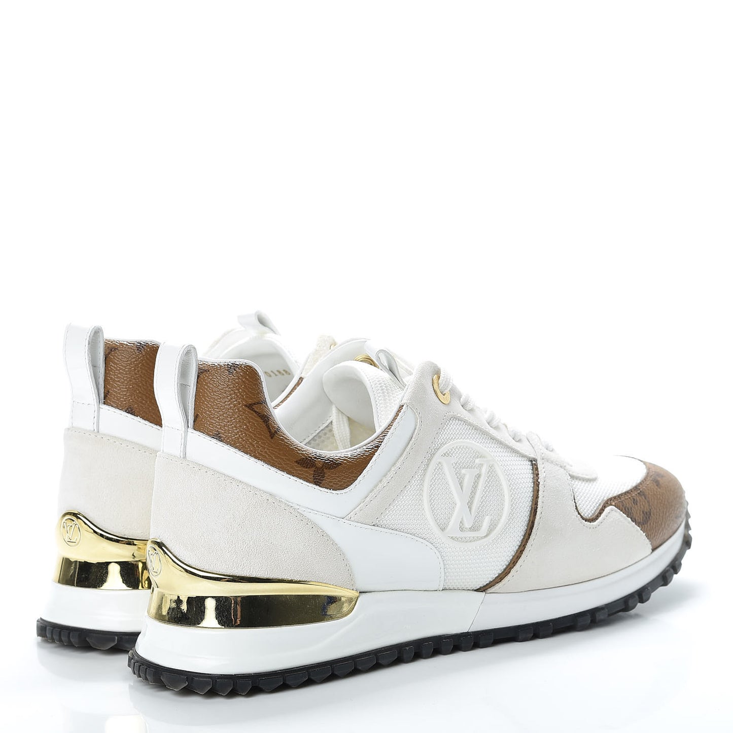 Suede Reverse Monogram Run Away Sneakers 37.5 White