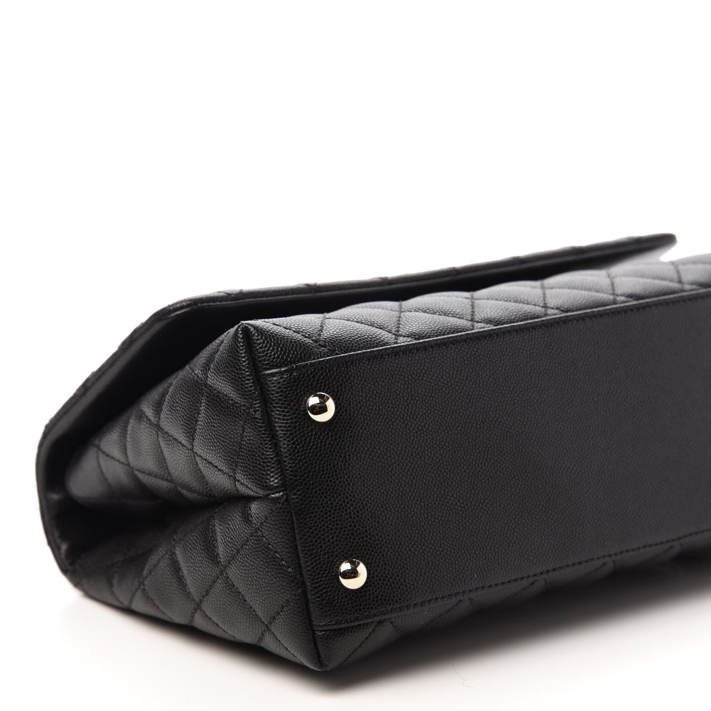 Caviar Quilted Small Coco Handle Flap Black
