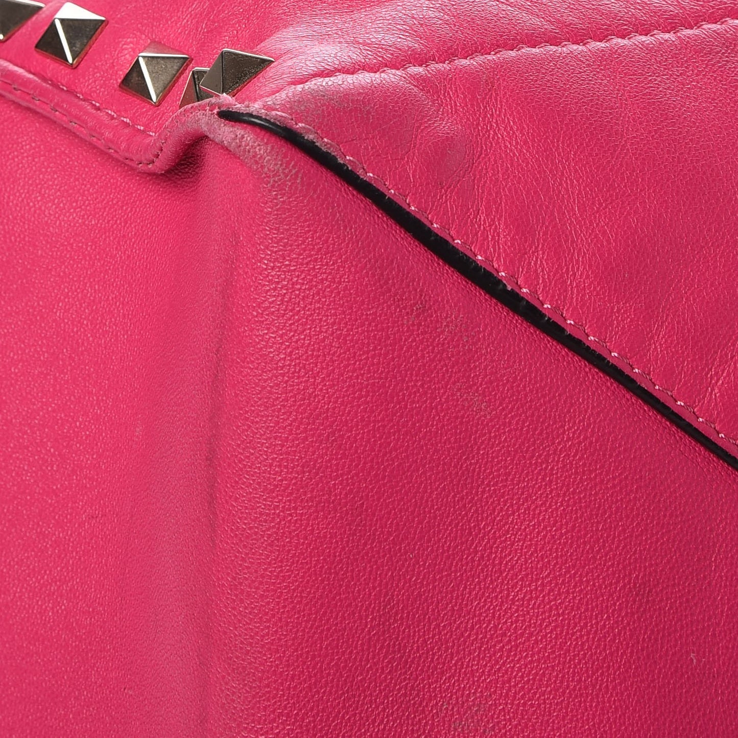 Nappa Medium Rockstud Soft Tote Pop Fuxia