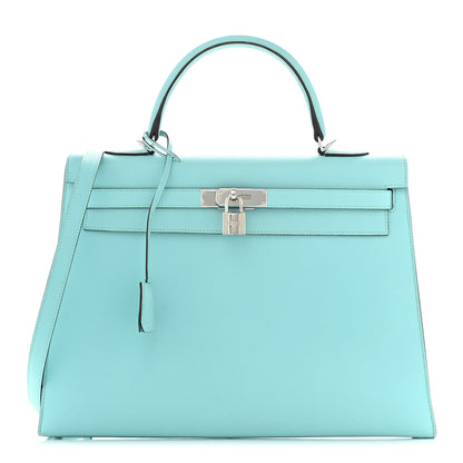 Hermes Epsom Kelly Sellier 35 Bleu Atoll 1 of 12