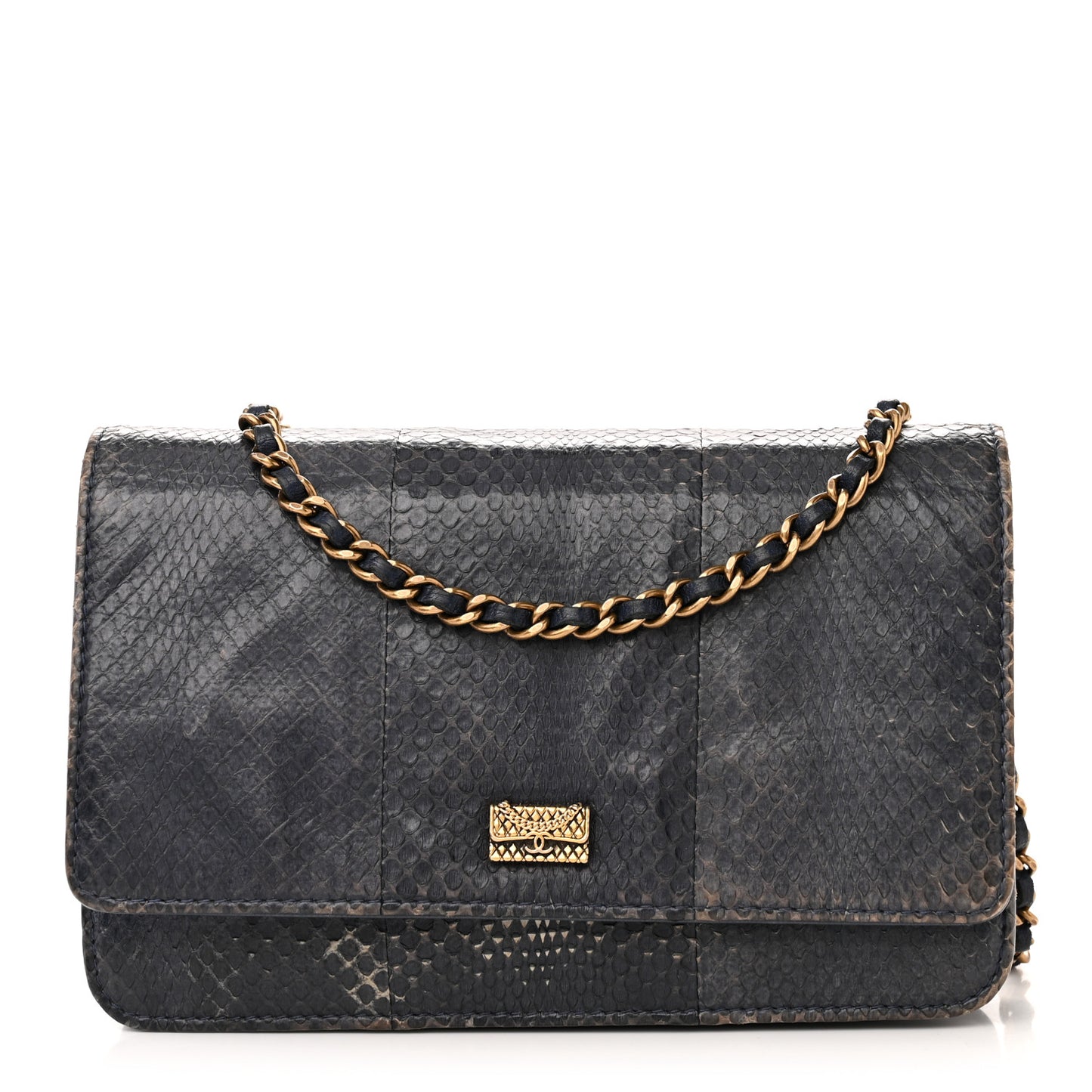 Snakeskin Wallet On Chain WOC Blue