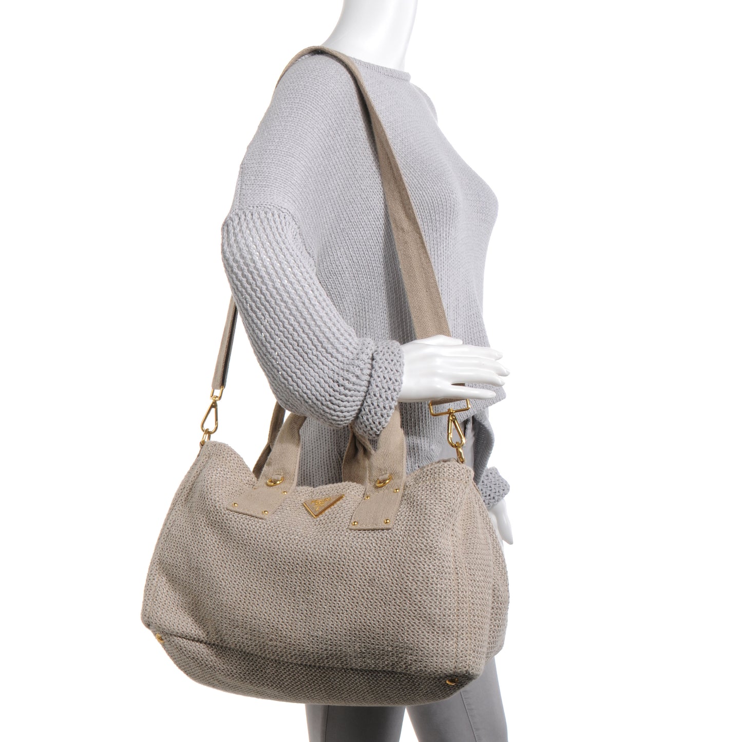 Canapa Stuoia Convertible Tote Bag Beige