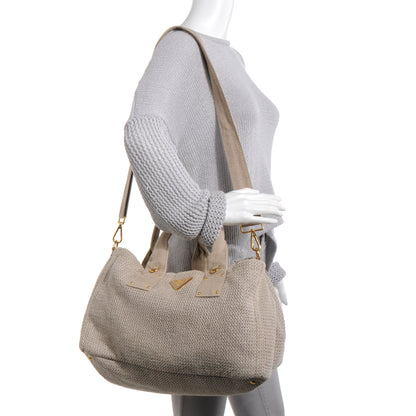 Prada Canapa Stuoia Convertible Tote Bag Beige 2 of 9